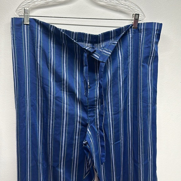 Christian Dior Pajamas 2 Piece Set Collared Shirt Pants Blue Striped Men's Large - Picture 4 of 11